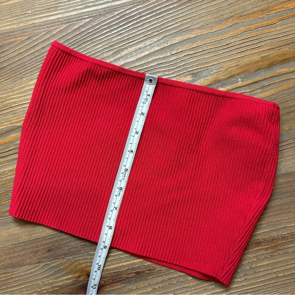 L.A. Hearts Red Ribbed Tube Top - Picture 3 of 6